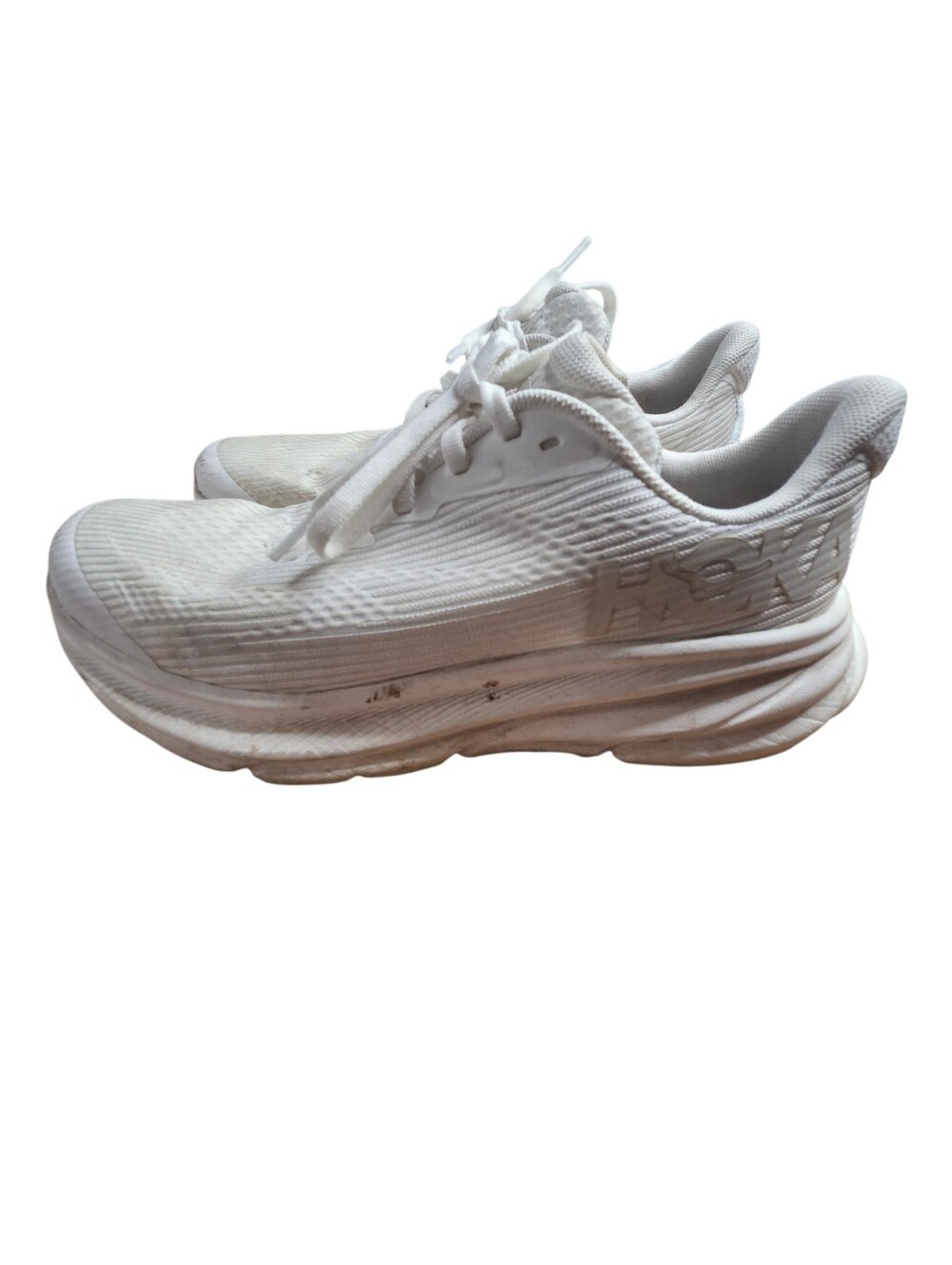 HOKA ONE ONE Women's Clifton 9 White Synthetic Running Shoes Size 5 Wide